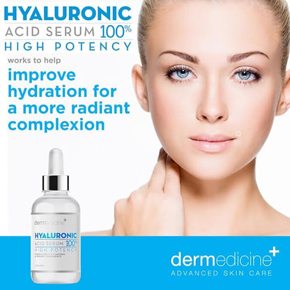 100% Pure Hyaluronic Acid Serum Anti Aging Serum Moisture and Hydration for Your Face 2oz