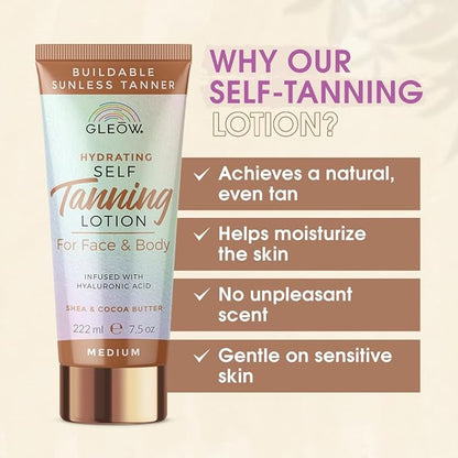 Self Tanner New 2024 Self Tanning Lotion for Face & Body, Indoor Tanning Lotion, Sunless Tanner, Fake Tan Lotion, Face Tanner Quick Tan 7.5 oz