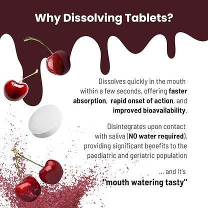 Biotin 500 mcg I Supports Healthy Hair, Nail & Skin I 60 Melting Tablets - 1 Pack I Cherry Flavor