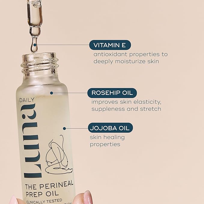 Birth Prep Massage Oil for Pregnancy | Prenatal Skin Prep with Jojoba, Vitamin E & Rosehip | Hydrating, Firming & Moisturizing | Gentle Massage for Birth Recovery & Stretch Support, 30ml