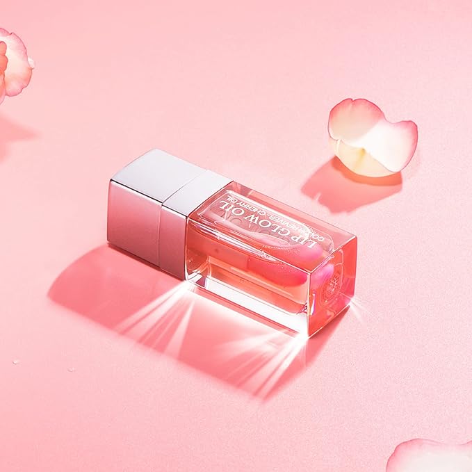 Plumping Lip Oil, Hydrating Lip Gloss Tinted Lip Balm Transparent Lip Care, Big Brush Head Glitter Shine, Long Lasting Nourishing Non-sticky Fresh Texture, 0.2 Fl Oz, 1Pack