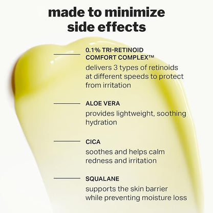 Cocokind Beginner Retinol Gel 0.1%, Improve the Appearance of Fine Lines and Uneven Texture without Irritation, Aloe and Cica to Prevent Dryness, 1 fl oz