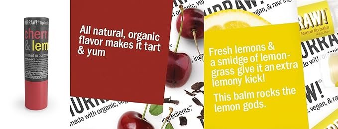 Hurraw! Cherry & Lemon Lip Balm,