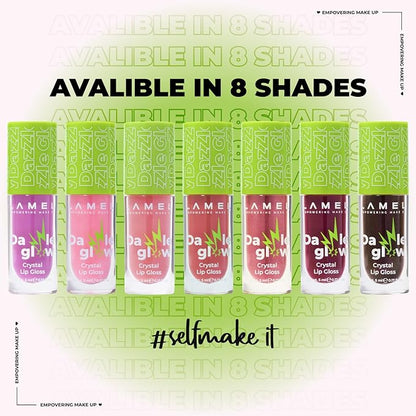 Lamel Dazzle Glow Crystal Clear Lip Gloss - Hydrating Lip Gloss - Non Sticky Lip Gloss - Colored Lip Gloss - Lip Gloss Color - Mini Lip Gloss - Moisturizing Lip Gloss - №403 Fancy