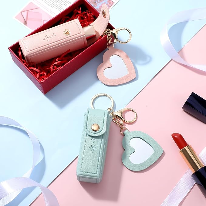 Ouligay 2 Pieces Leather Lipstick Cases Portable Lipstick Ouligay