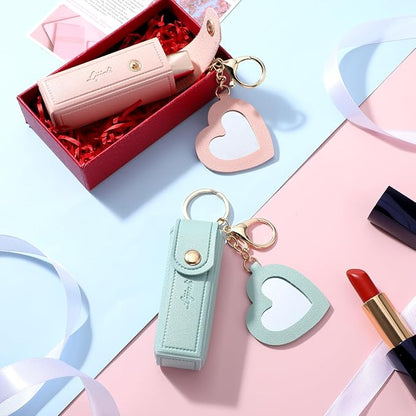 Ouligay 2 Pieces Leather Lipstick Cases Portable Lipstick Ouligay