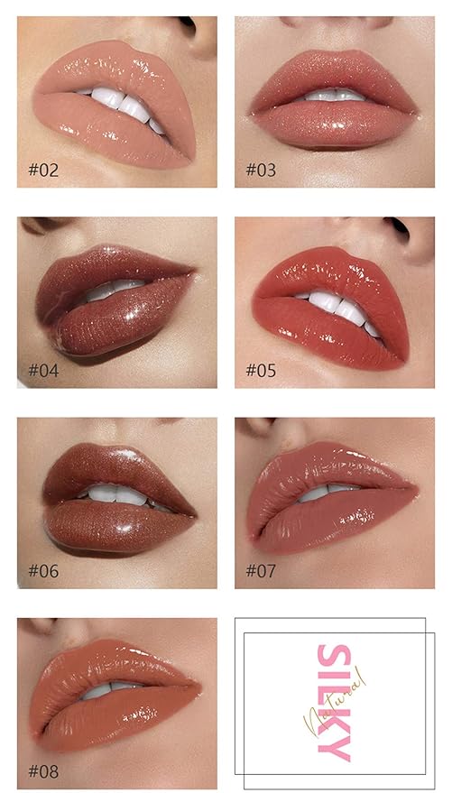 MAEPEOR Shiny Glossy Lipgloss Set 8PCS Non-Sticky Moisturizing Glossy