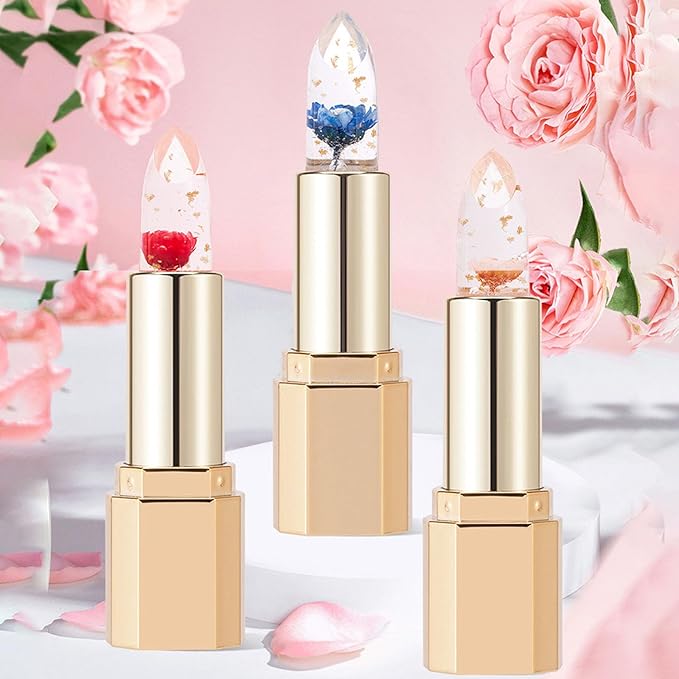 Crystal Jelly Flower Color Changing Lipstick, Ph Lipstick Changing