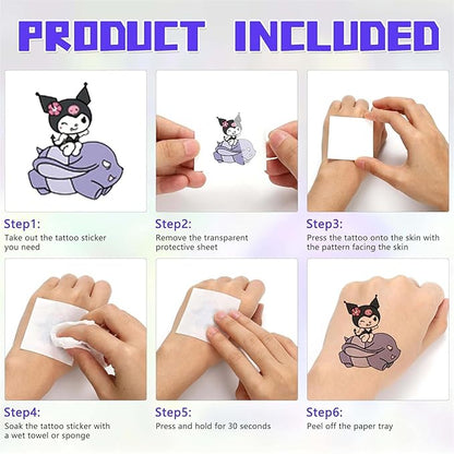 40pcs Temporary Kuom Tattoos for Girls and Kids, Reward Gifts.