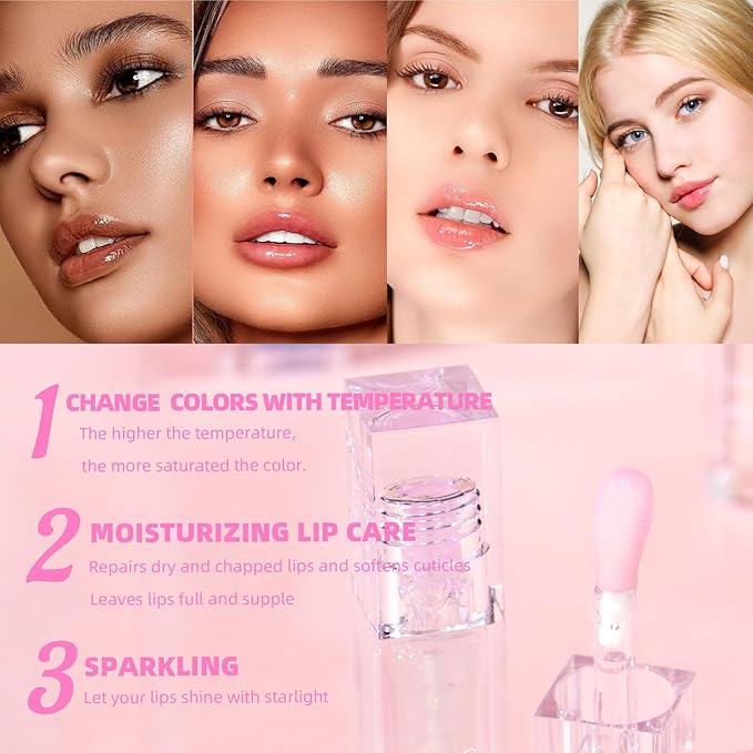 Magic Color Changing Lip Oil, Hydrating Lip Gloss Magic
