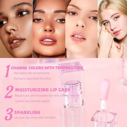 Magic Color Changing Lip Oil, Hydrating Lip Gloss Magic