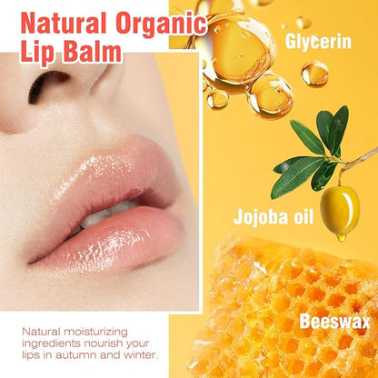 Flavored Lip Balm Set, 4 Scents-