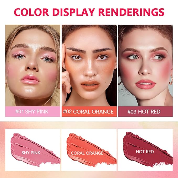 Multi-Use Makeup Blush Stick, Beauty Tinted Solid Blush