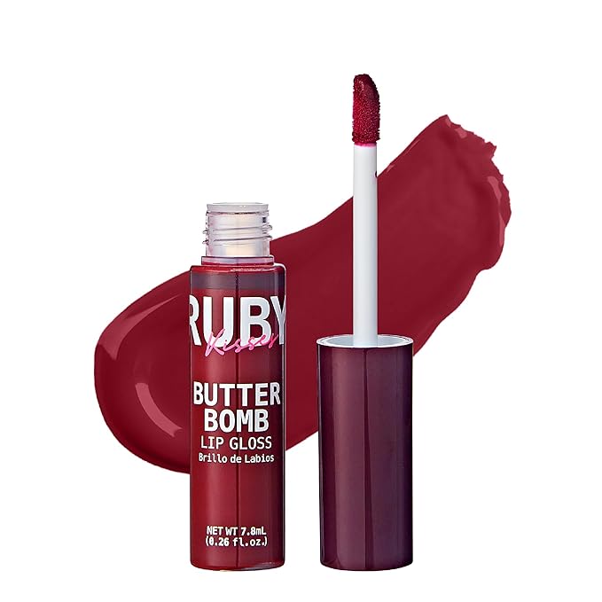 Ruby Kisses Lip Gloss Butter Bomb Gloss Non-Sticky Lip Gloss Vitamin E Natural Nude Lip Makeup - 7.8mL (0.26 US fl.oz) ($avage)