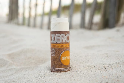 ZERO Waste 100% Plastic Free Natural Sunscreen Stick, SPF 20 Reef Safe and Kid Friendly, Water Resistant, Push Up Cardboard Tube, Sunblock Made with Beeswax, Shea Butter and Coconut Oil, 1.5 Oz