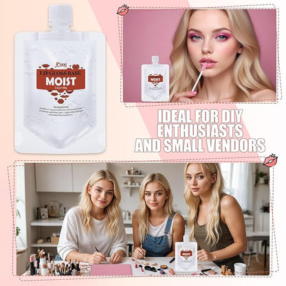 Jcoos Lip Gloss Making Kit Base 2Pcs, Transparent Gloss