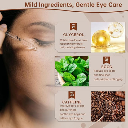 Caffeine Solution 5% + EGCG For Dark Circles & Puffiness, 30ML Anti Aging Under Eye Serum For Eye Bags, Fine Lines, Moisturizing Caffeine Solution.