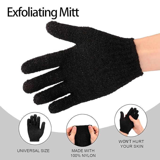UNIMEIX 5 Pack Self Tanning Mitt Applicator Kit Set Self Tan Back Applicator with Self Tanning Glove for Self Tan Mitt Mini Self Tan Glove and Sunscreen Brush (Black)