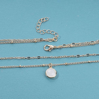 Boho Layered Opal Moonstone Necklace Choker
