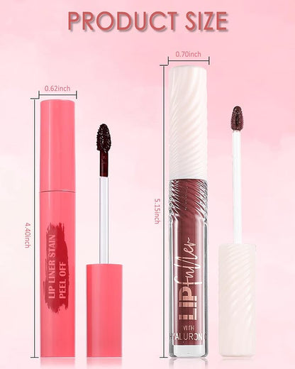 Brown Peel Off Lip Liner Stain & Brown Lip
