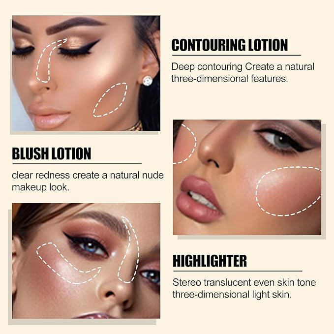 Contour Beauty Wand, Liquid Face Concealer Contouring Highlighter Blush Peach)
