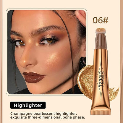 Highlighter Beauty Wand, Cream Liquid Highlighter Makeup Stick, Cruelty-free（Bronze Gold）