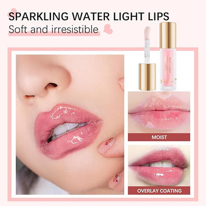 Hydrating Lip Oil Long Lasting Plumping Lip Gloss Lip Glow Oil Transparent Toot Lip Balm Moisturizing Lip Oil for Lip Care and Dry Lips 3pcs