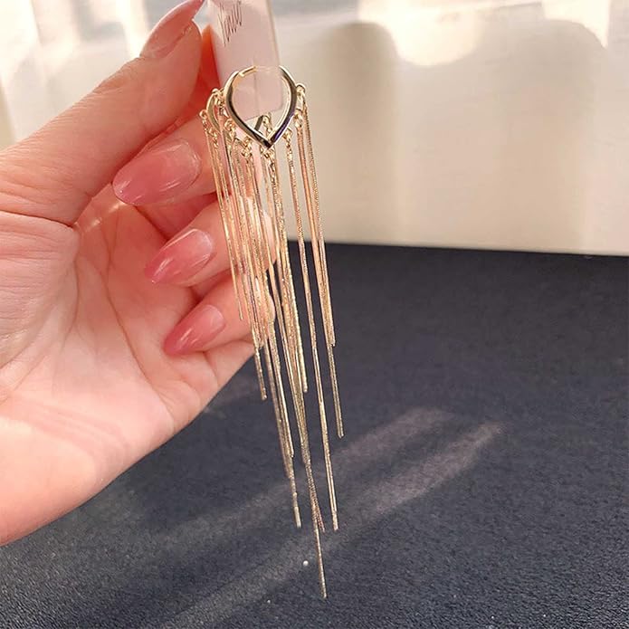 Boho Long Tassel Chain Earrings Fringe Drop Dangle