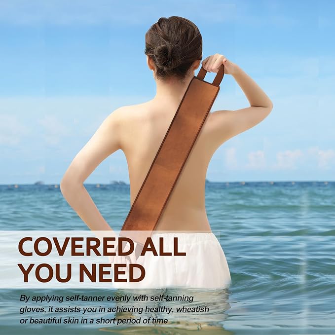 2 in 1 Self Tanning Mitt Applicator Kit Self Tanner Mitt and Lotion Applicator for Back,Tanning Glove for Self Tan Mitt Applicator,Back Applicator Mitt for Self Tanner,Tan Glove