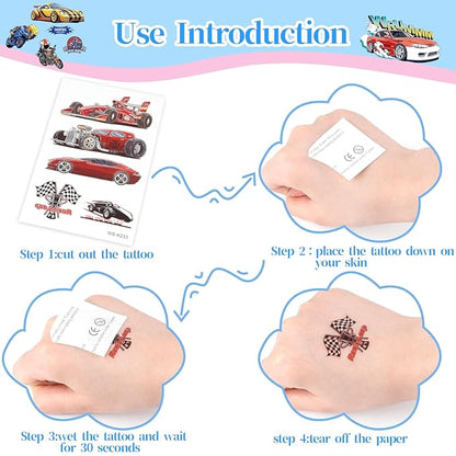 CCINEE 12 Sheets Truck Temporary Tattoos for Kids,87 Classroom Rewards