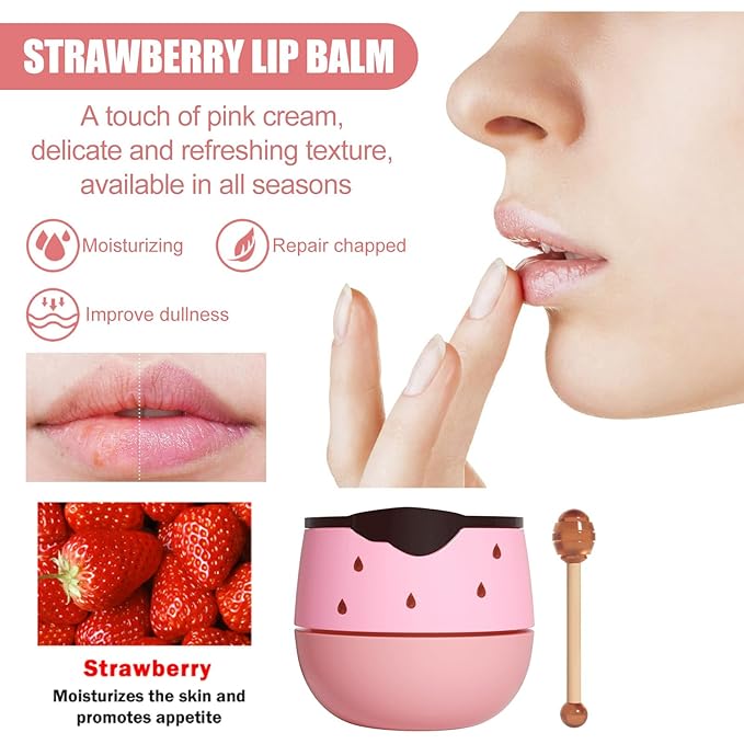 3Pcs Honey Lip Balm Honey Pot, Exfoliator,