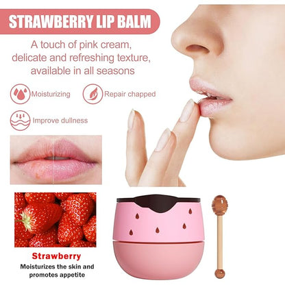 3Pcs Honey Lip Balm Honey Pot, Exfoliator,