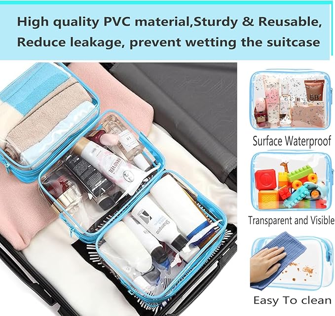 16 pcs clear makeup bags