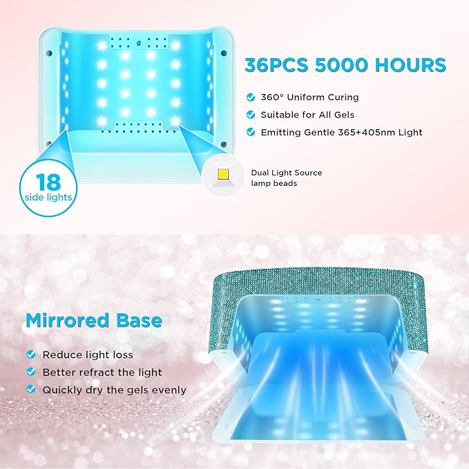 Cordless uv nail lamp, 120w