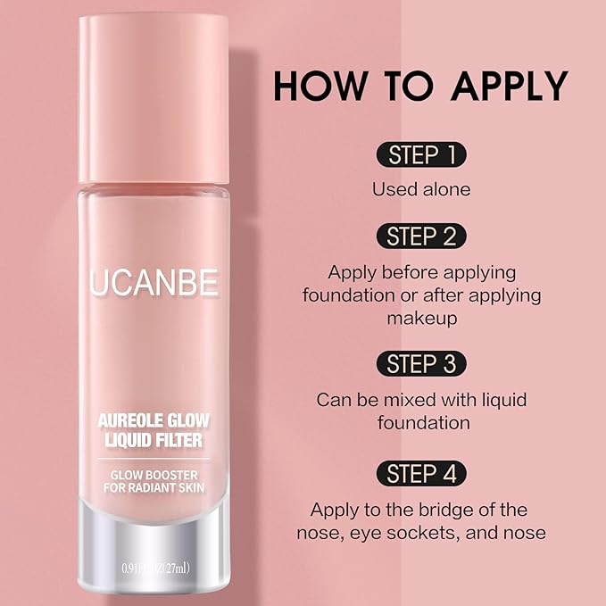UCANBE Halo Glow Liquid Filter, Face Complexion Booster 0.91OZ