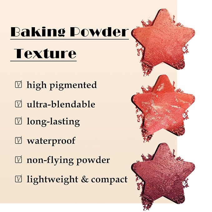 Boobeen 3 Colors Baked Shimmer Highlight & Blush