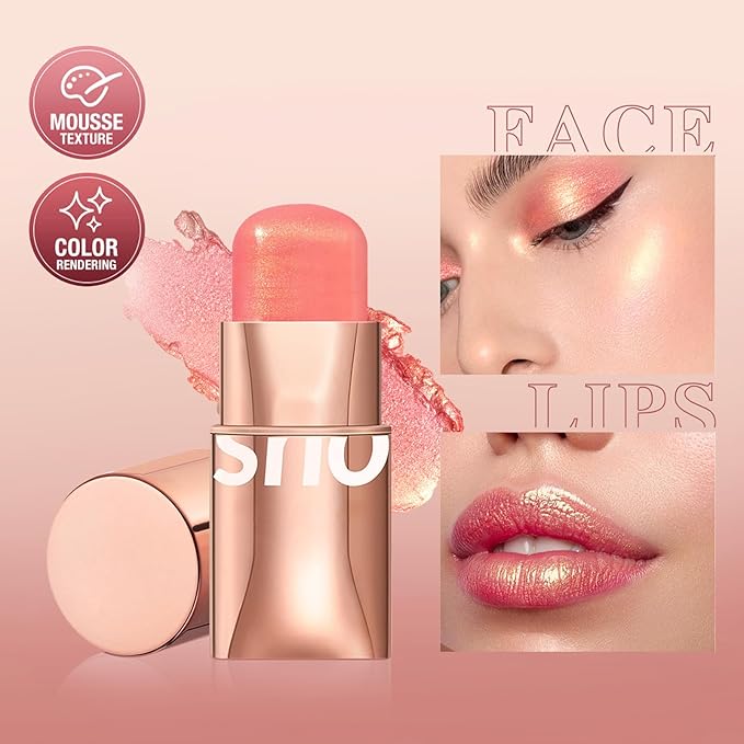 Blush Stick for Cheeks Makeup,Waterproof Cream Blush Face