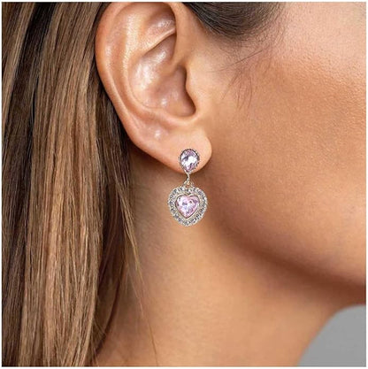 Vintage Emerald Heart Earrings Emerald Cz Teardrop Earrings