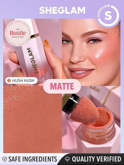 SHEGLAM Color Bloom Liquid Blush Makeup for Cheeks Hush Hush
