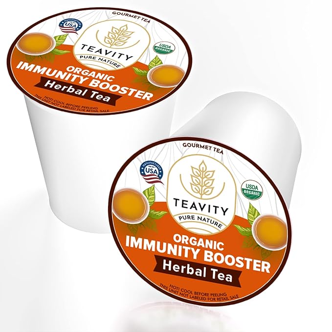 Organic Ginger with Echinacea, Turmeric, and Licorice for Keurig Decaf Tea by Teavity (36 Tea Pods)