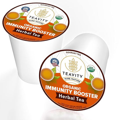 Organic Ginger with Echinacea, Turmeric, and Licorice for Keurig Decaf Tea by Teavity (36 Tea Pods)