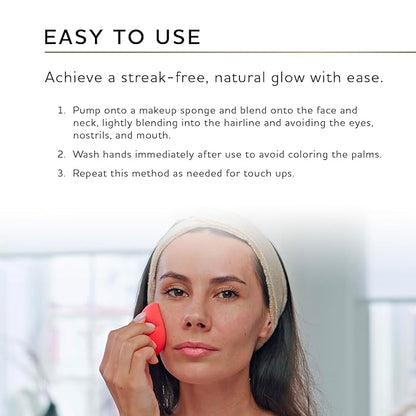 Norvell Venetian Sunless Facial Self Tanner Mousse with Bronzer, 1.7 Fl Oz - Instant Self Tanning - Natural Looking - Anti-Orange - Fake Tan for Bronzing Glow