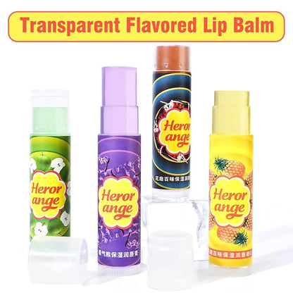 Flavored Lip Balm Set, 4 Scents-