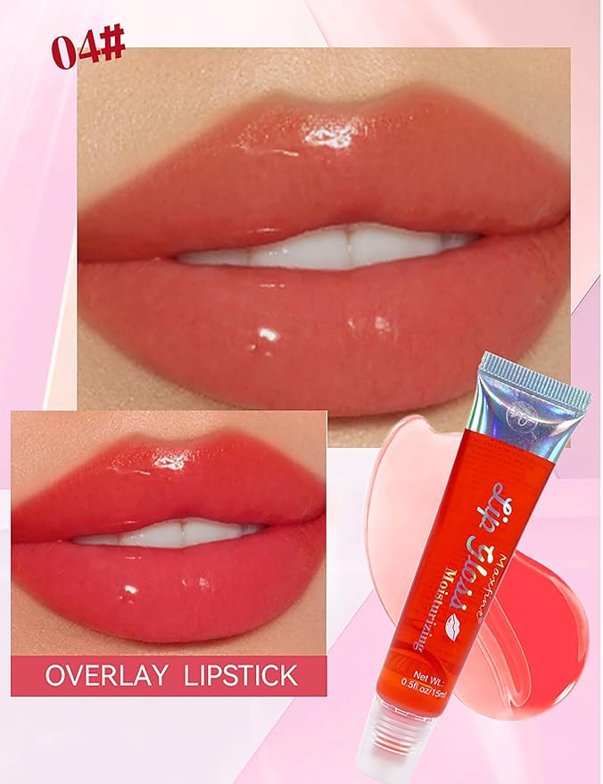 Glossy Lip Gloss, Fruit Lip Oil Gloss Moisturizing Lip