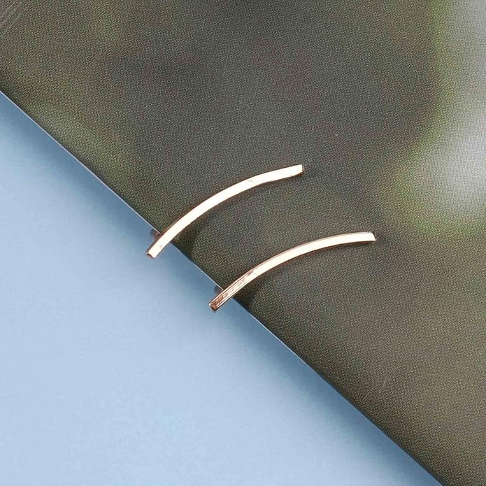 Boho Bar Ear Climber Earrings Gold Stick Studs