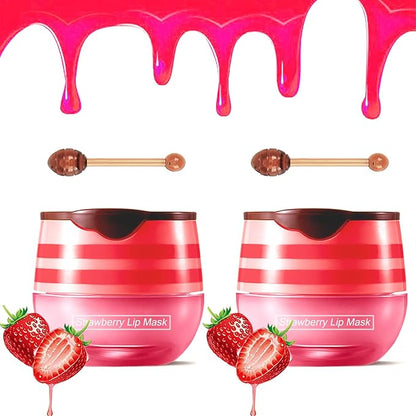 2PCS Strawberry Pot Lip Balm