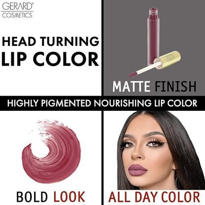Gerard Cosmetics HydraMatte Liquid Lipstick Cher | Mauve Lipstick with Matte Finish | Long Lasting and Non-Drying | Super Pigmented Fully Opaque Lip Color
