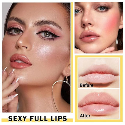 AWCCXMYM 2Pcs Lip Plumper Clear Lip Gloss Moisturizing Gloss