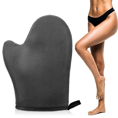 Self Tanning Mitt Applicator Kit, Bronze Tan Self Tanning Mitt Self Tanner Mitt With Thumb Machine Washable and Reusable Back Applicator Mitt, Ultra Soft and Streak Free(Black)