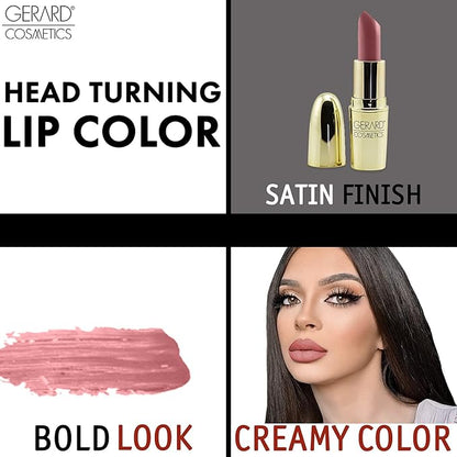 Gerard Cosmetics Lipstick Vintage Rose | Rose Mauve Lipstick with Luxe Satin Finish | Highly Pigmented, Smooth Formula with Hydrating Ingredients | Long Lasting | Cruelty Free & Made in USA